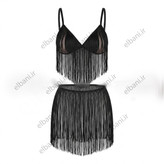 لباس خواب هارنی فانتزی ریشه ای(ریش ریشی) کد 9044