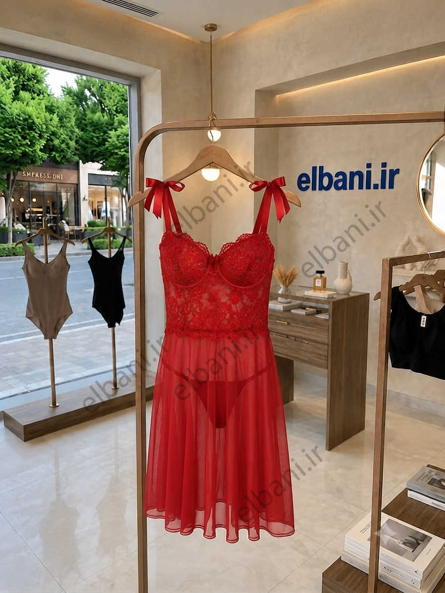 لباس خواب فانتزی فنردار آی تن ITAN کد 4097 رنگ قرمز