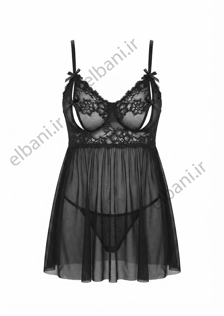 لباس خواب فانتزی آی تن فنردار قرمز کد 4042 با شورت - Sleepwear-ITAN