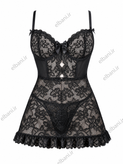 لباس خواب فانتزی فنردار گلوریا کد 1219 با شورت-Sleepwear-GLORIA