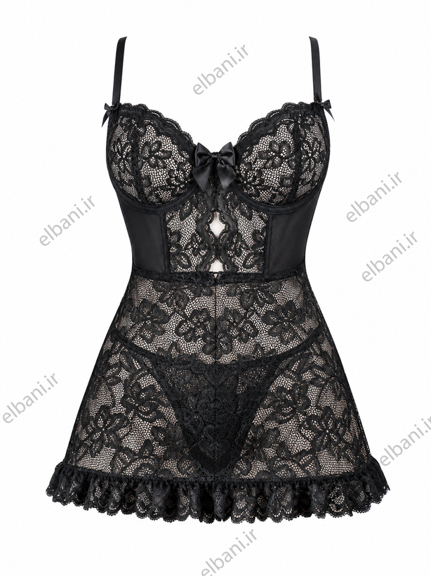 لباس خواب فانتزی فنردار گلوریا کد 1219 با شورت-Sleepwear-GLORIA