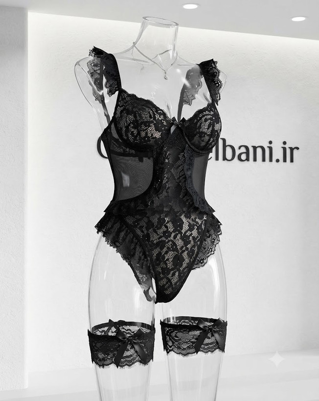 بادی فانتزی فنردار ( لباس خواب) 2045 مشکی