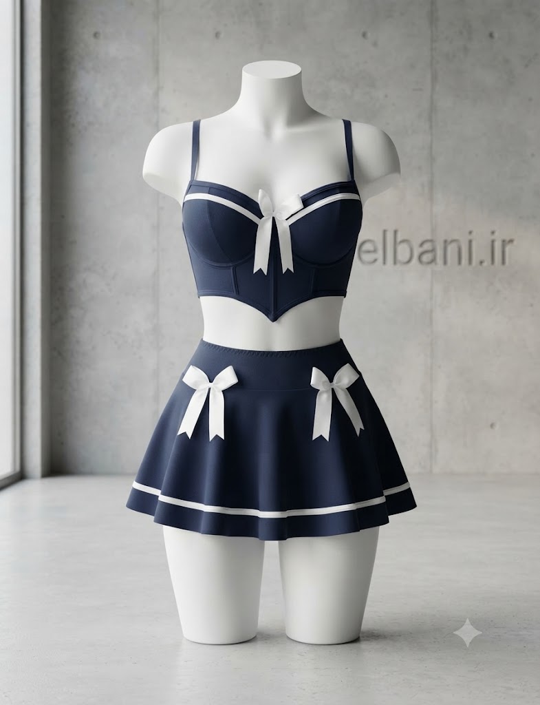 Sleepwearکاستوم ملوانی |لباس خواب طرح ملوان فنردار 2069