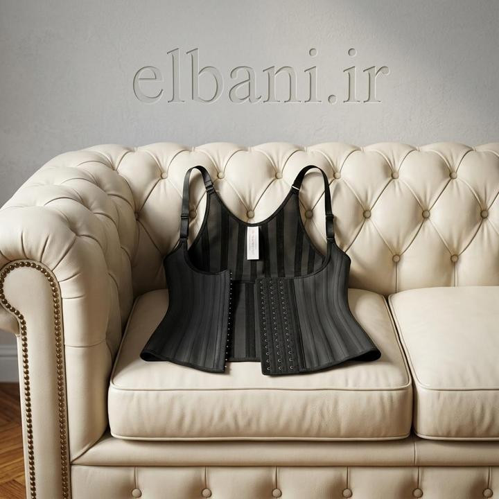 گن لاغری ساعت شنی تاپی 25 فنره 6 قزنه مشکی-ANNCHERY-Hourglass-shaped waist trainer