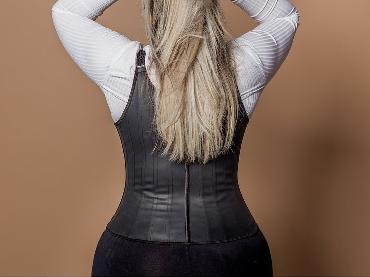 گن لاغری ساعت شنی تاپی 25 فنره 6 قزنه مشکی-ANNCHERY-Hourglass-shaped waist trainer