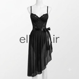 Sleepwearلباس خواب زنانه دو تیکه به همراه بادی و دامن فنردار 2110