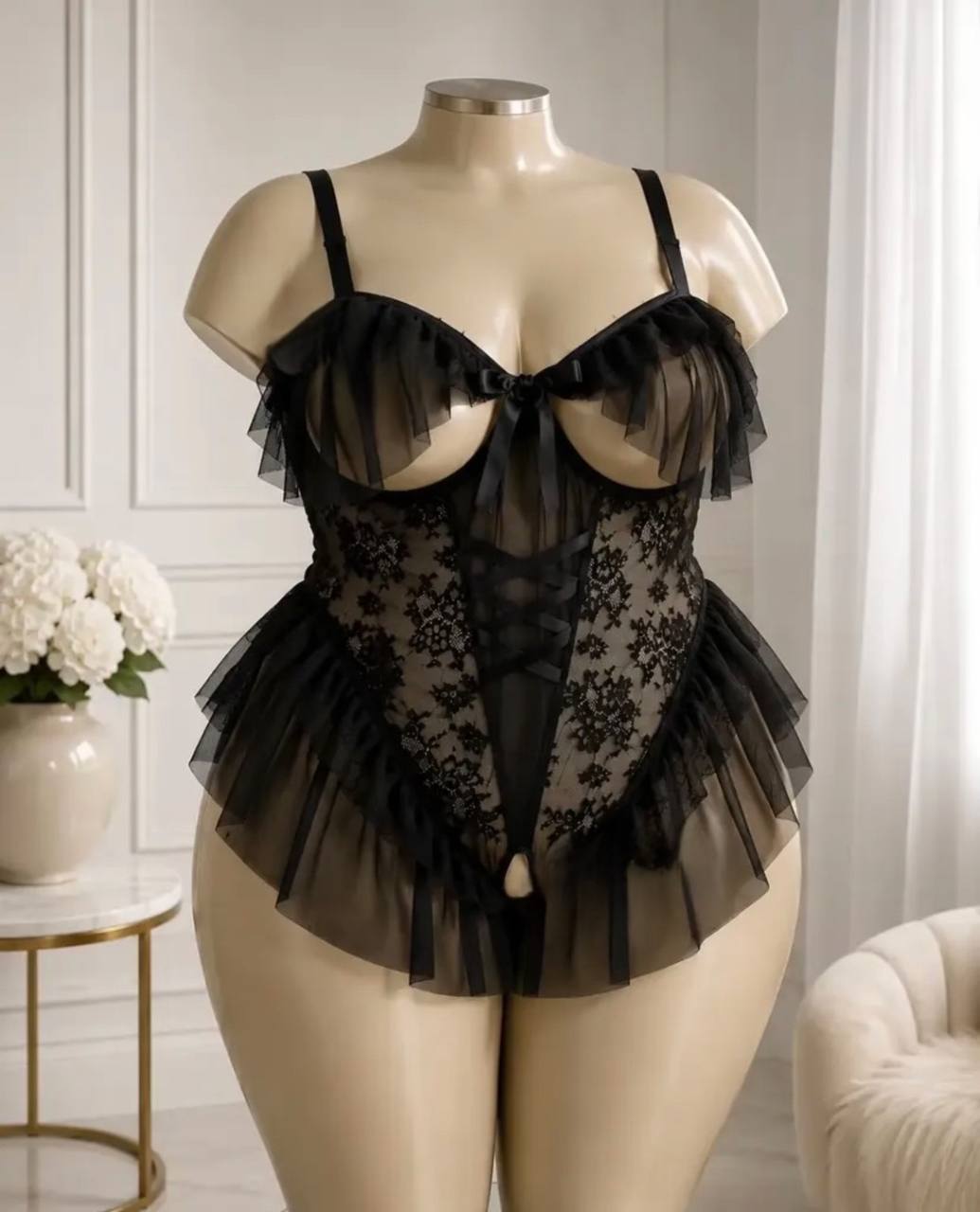 Sleepwearلباس خواب فانتزی فاق باز سایز بزرگ کد 1416