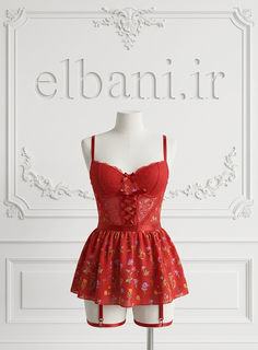 لباس خواب زنانه عروسکی گلدار (فنردار)5255