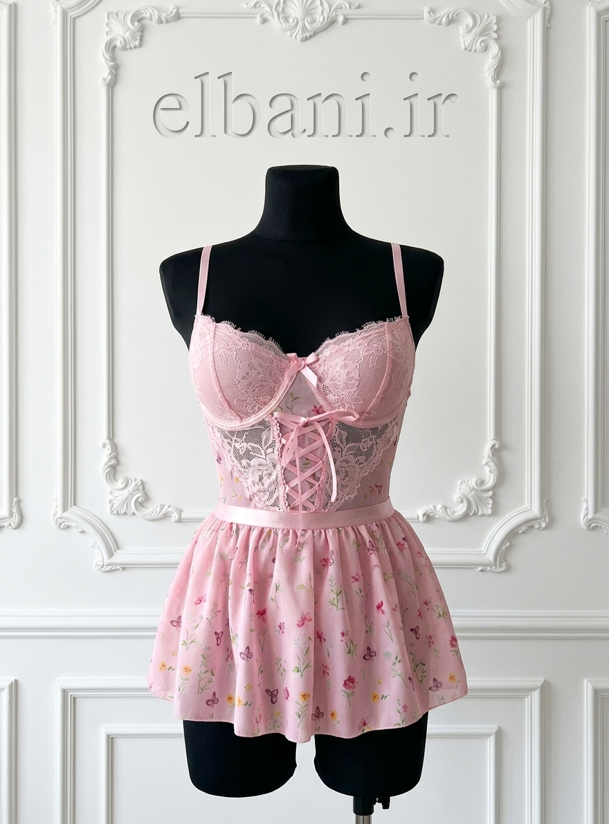 Sleepwearلباس خواب زنانه عروسکی گلدار (فنردار)5255