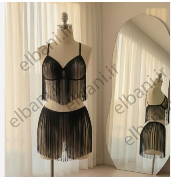 لباس خواب هارنی فانتزی ریشه ای(ریش ریشی) کد 9044